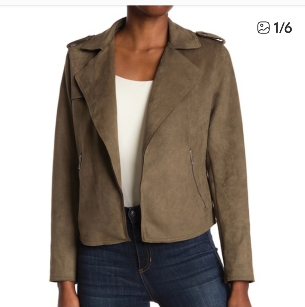 ❤️NEW Tahari Moto Jacket Olive Green